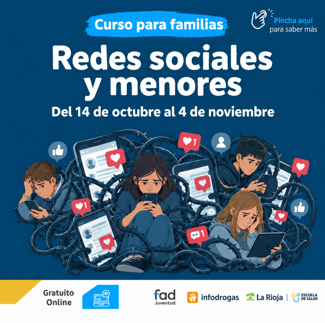 Curso online gratuito «En familia: Redes sociales y menores»